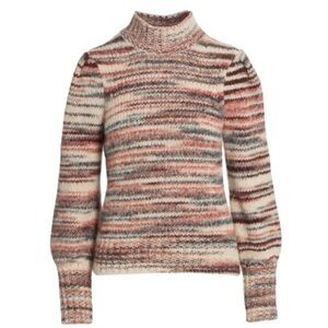 Veronica Beard Alston Striped Alpaca Blend Turtleneck Sweater
